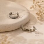 گوشواره حلقه‌ای طرح نگین‌دار ریز - تصویر 2