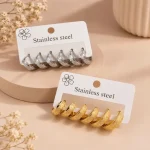 گوشواره حلقه‌ای طرح نگین‌دار ریز